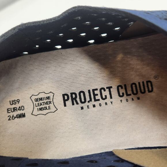 Project Cloud Daffodil Blue Leather Slip On Loafer Sneaker Women Size 9 EU 40 - Picture 5 of 8